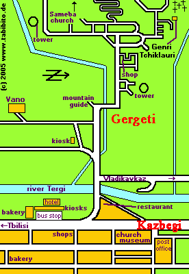 Self-made map of Kazbegi & Gergeti